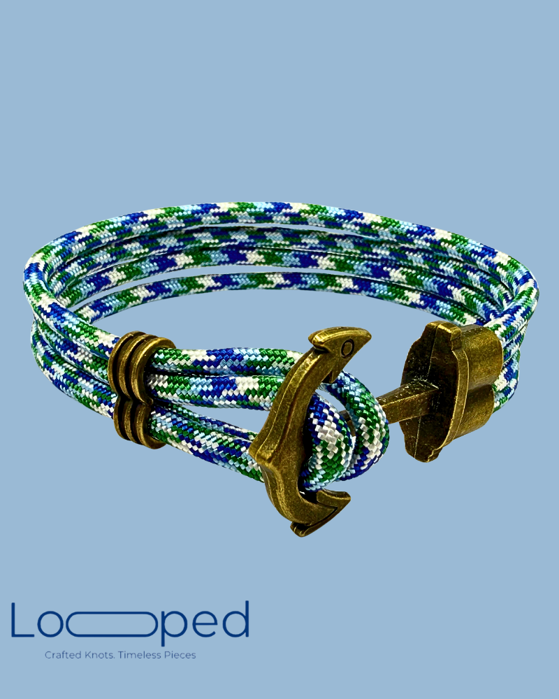 Anchor Bracelet – Ocean Camo Blue & Green