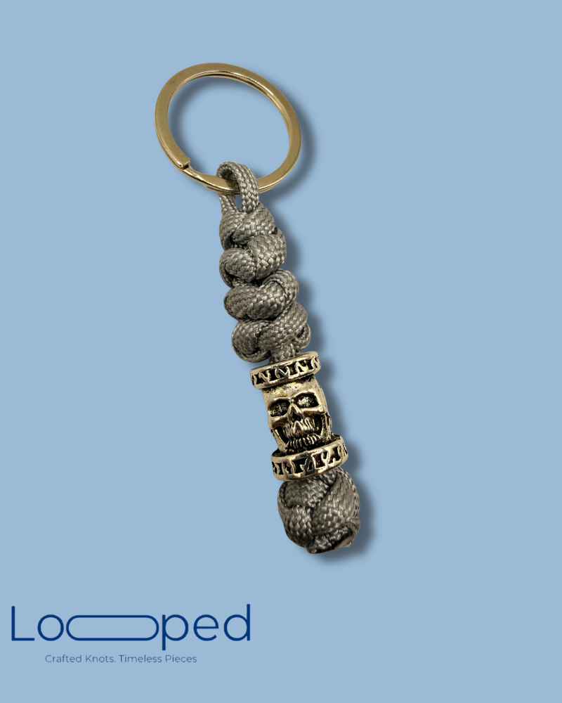Silver Skull Keychain