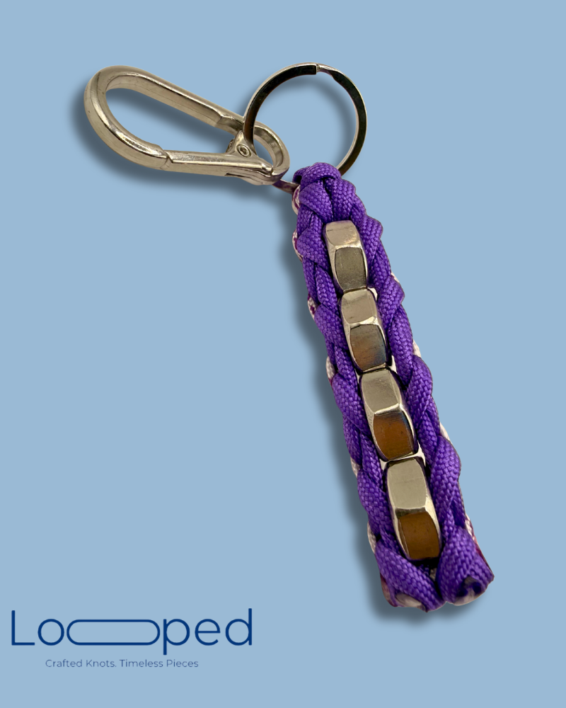 Violet Steel Keychain