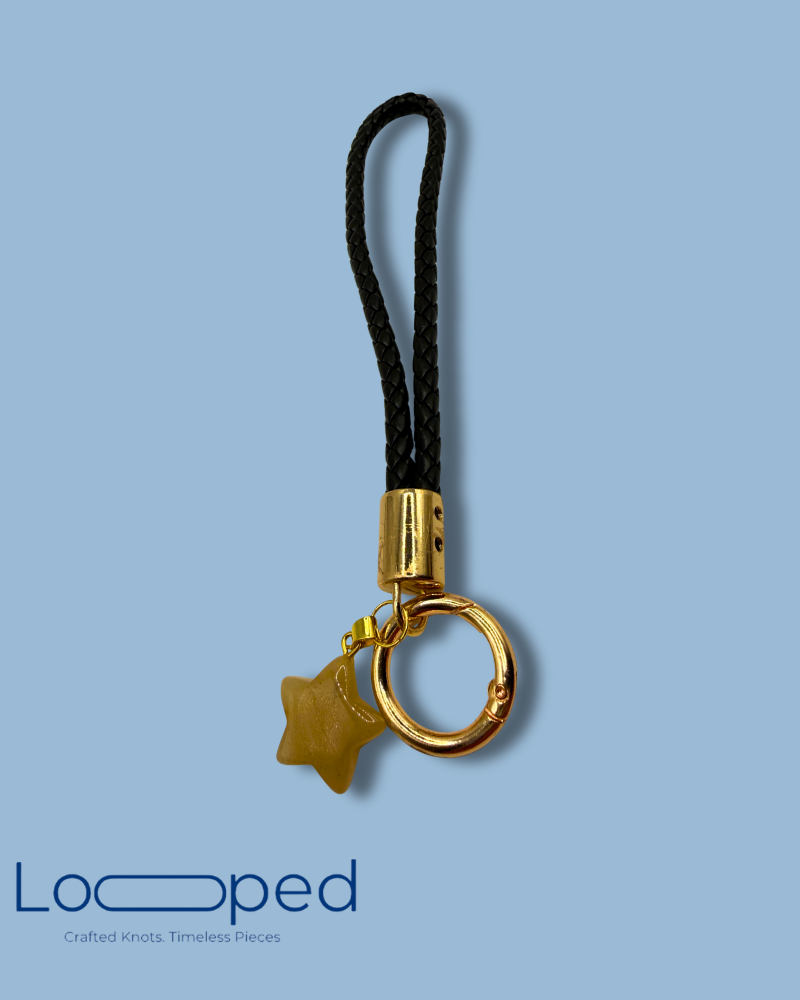 Midnight Star Leather Keychain