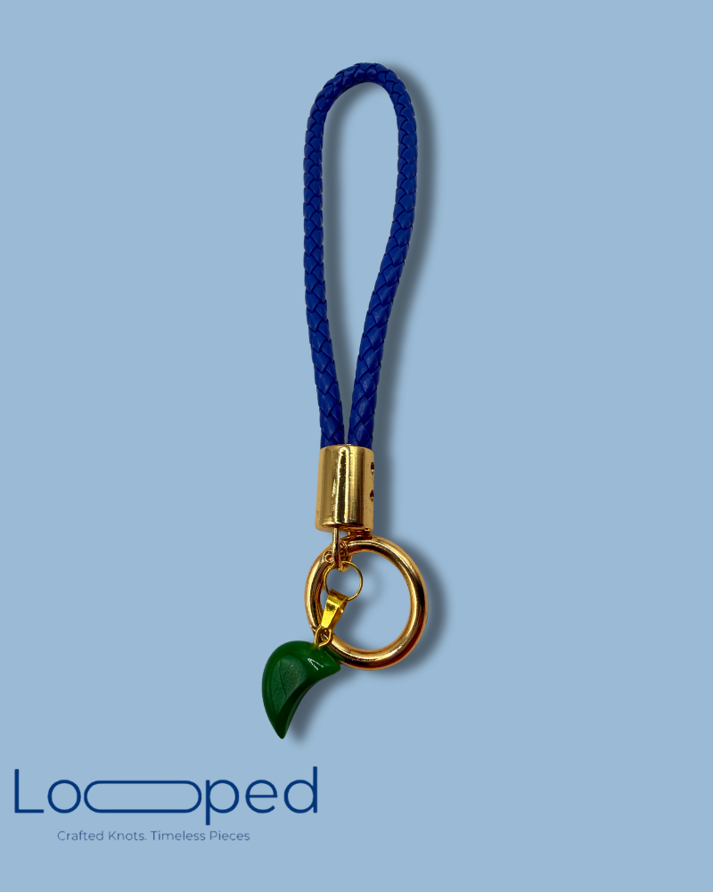 Ocean Leaf Leather Keychain